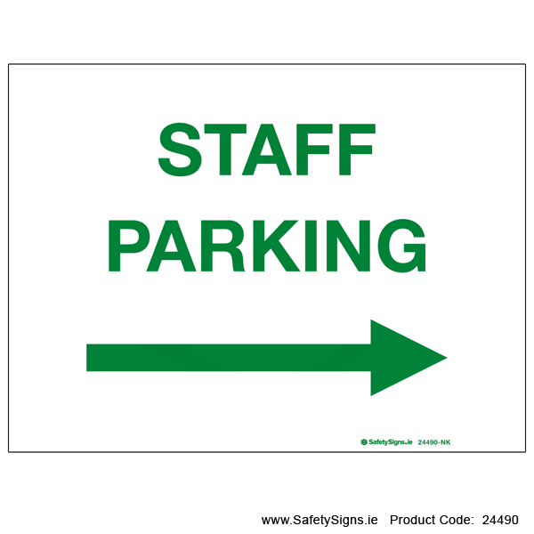 Staff Parking - Arrow Right - 24490