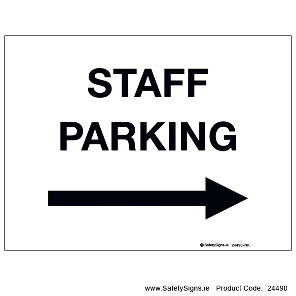 Staff Parking - Arrow Right - 24490