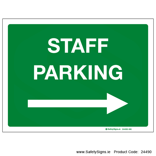 Staff Parking - Arrow Right - 24490