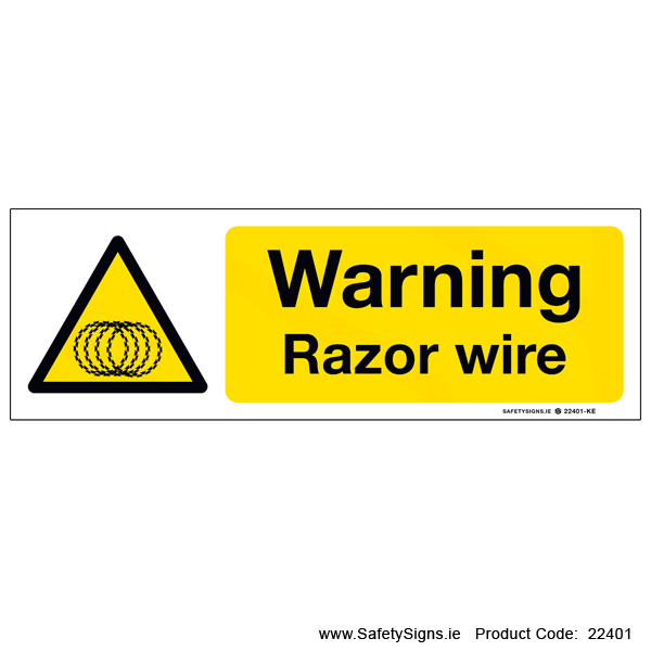 Electric Razor Wire Sign Post Razor Wire - 22401 — SafetySigns.ie