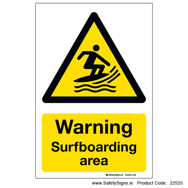 Surfboarding Area - 22525 — SafetySigns.ie