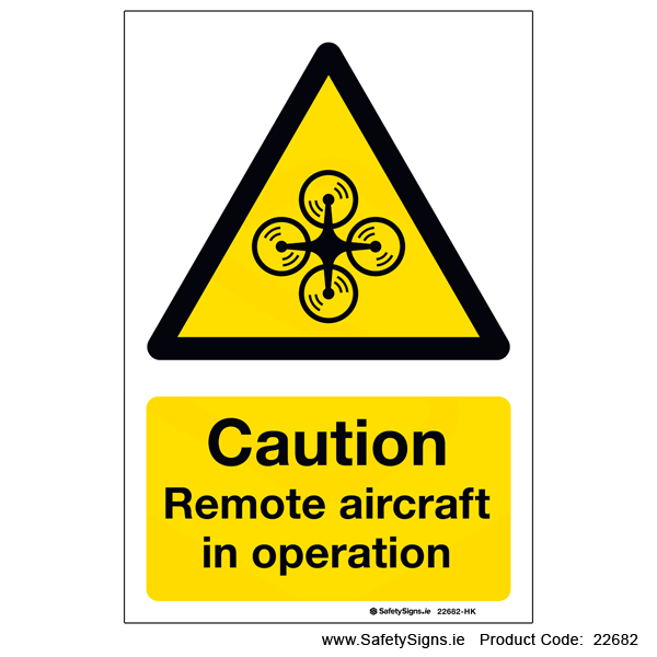 Remote Control Airplane Sign Remote Aircraft in Operation - 22682 — SafetySigns.ie